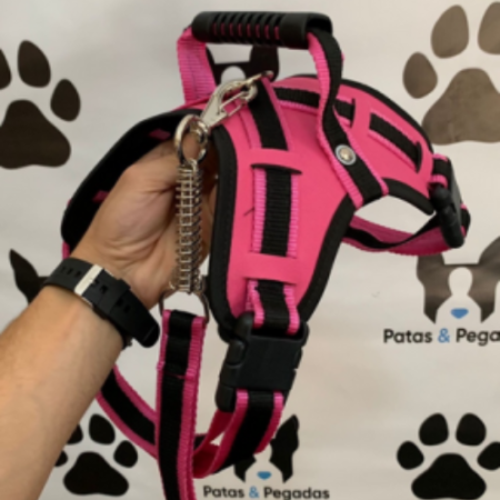 Peitoral Coleira Cachorro Médio Grande Porte Labrador Pitbull Pastor Alemão Fila Guia Super Resistente Rosa