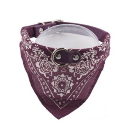Pet Coleira Colar Com Lenço Bandana Ajustável Cães E Gatos Tamanho Pequeno Pet Novidade Para Cachorro Porte Roxa